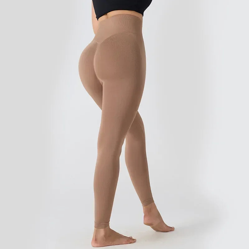 2025 Women’s High-Waist Shark Seamless Yoga Pants – Breathable, Comfortable, and Body-Hugging Workout Leggings