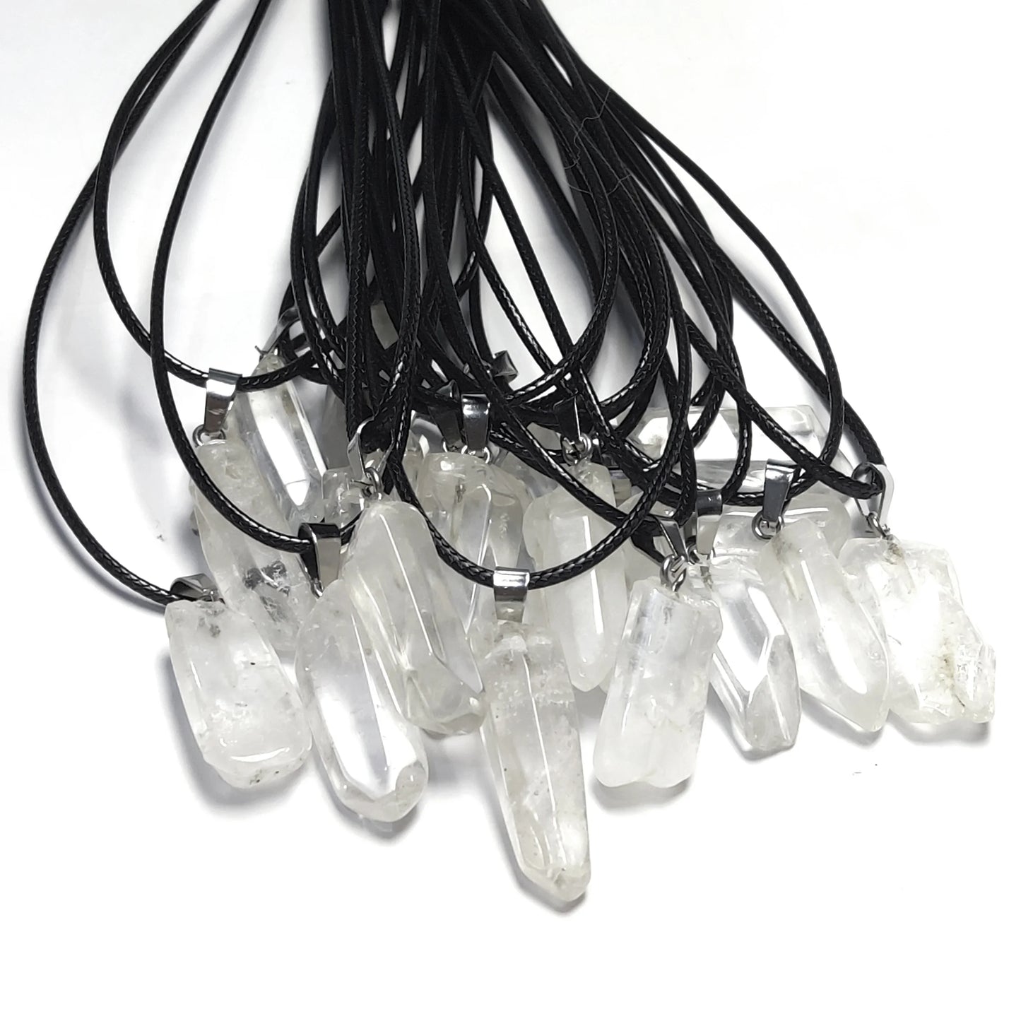 10pcs Natural Irregular Raw Ore Fluorite Crystal Pendant Necklace Energy Stone Healing Amethysts Meditation Yoga Gift Wholesale