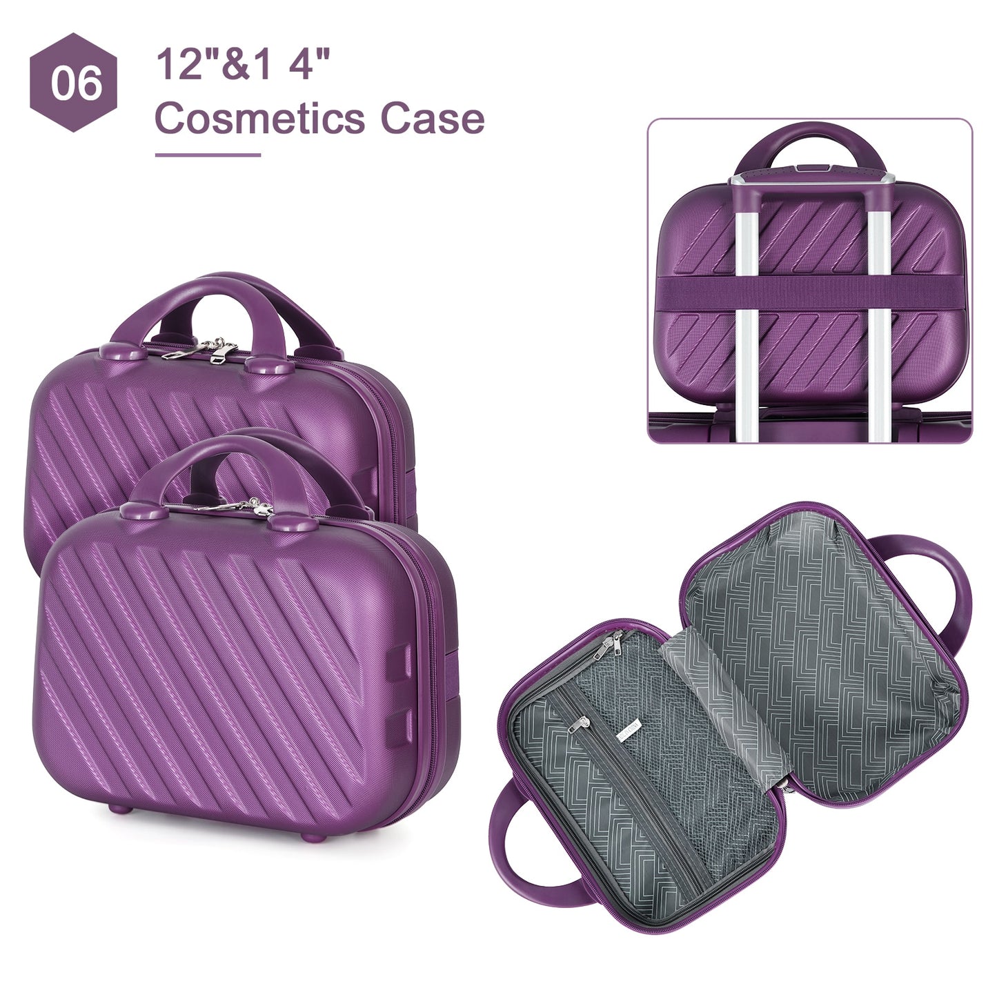 Travel in Style: 5-Piece Luggage Set with Cosmetic Suitcase, Portable Boarding Luggage, and 360-Degree Spinner Wheels