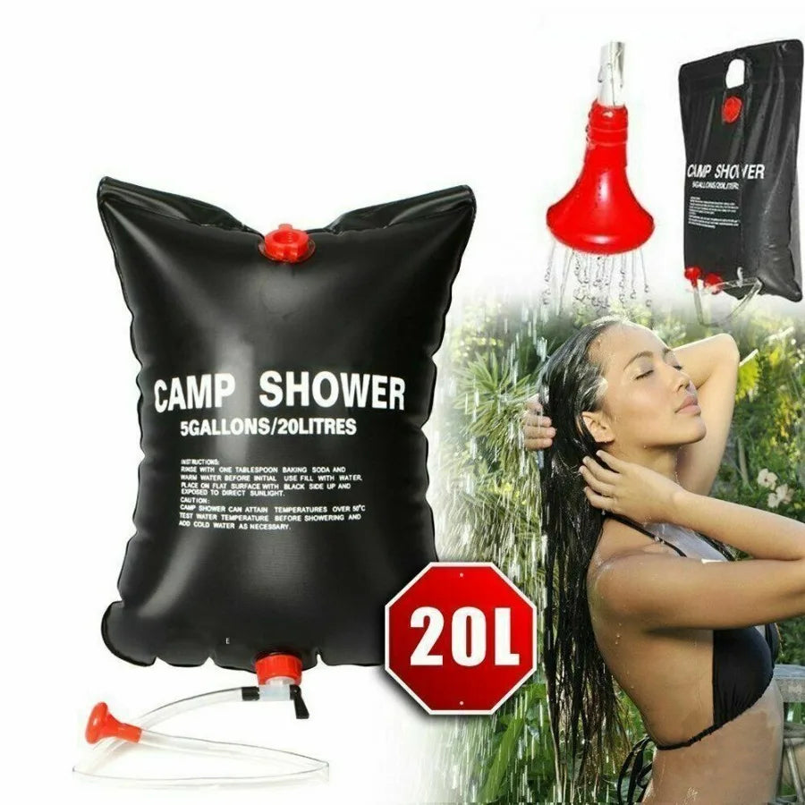 20L Portable Solar Camping Shower – Compact Outdoor Bath Bag with Sun Heating for Travel & Adventure