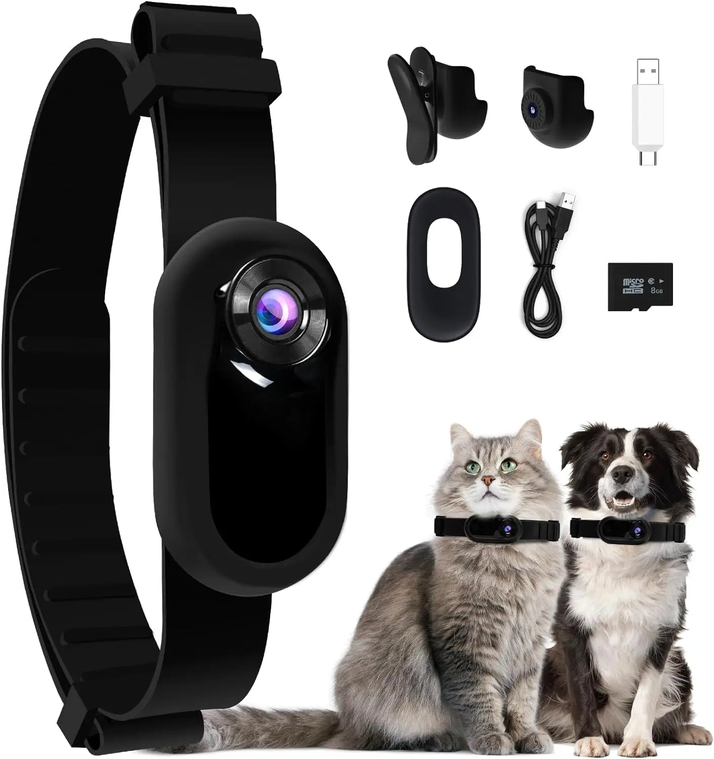 Wireless Dog & Cat Tracker Collar with Camera – No Wi-Fi Needed! Record Outdoor Adventures in Real-Time