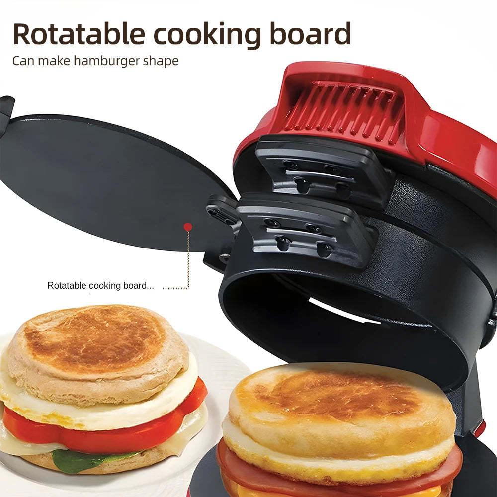 Portable Breakfast Sandwich & Omelette Maker – Non-Stick Toaster with Egg Cooker Ring for Burgers, Pancakes & More