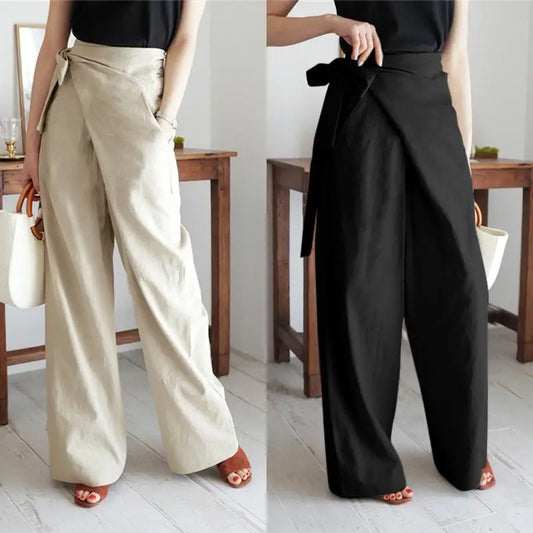 Women's High Waist Wide-Leg Trousers: 2023 Fashion, Casual Office Pants for Ladies