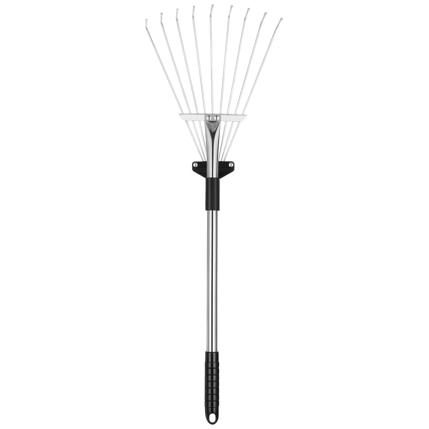 TOYANDONA Telescopic Metal Rake: Adjustable Retractable Gardening Tool for Leaves on Lawn and Yard