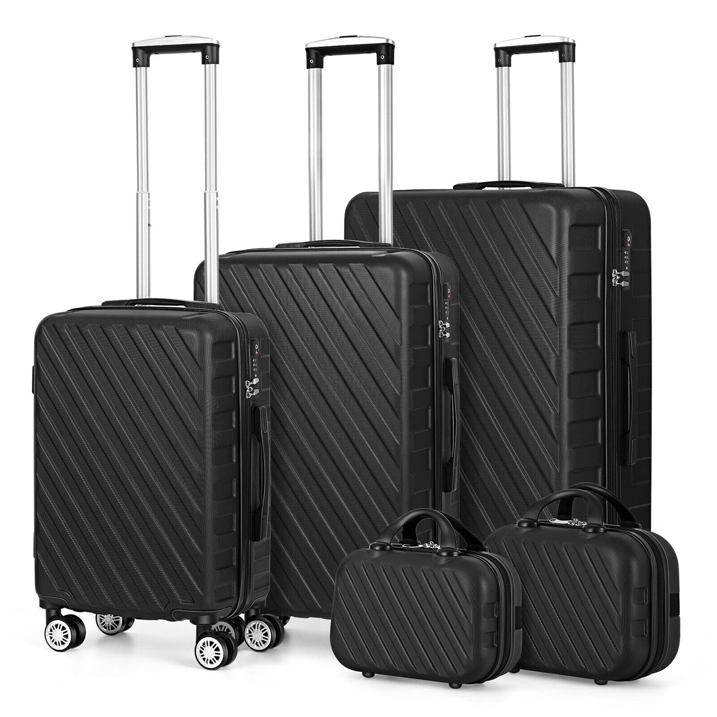 Travel in Style: 5-Piece Luggage Set with Cosmetic Suitcase, Portable Boarding Luggage, and 360-Degree Spinner Wheels