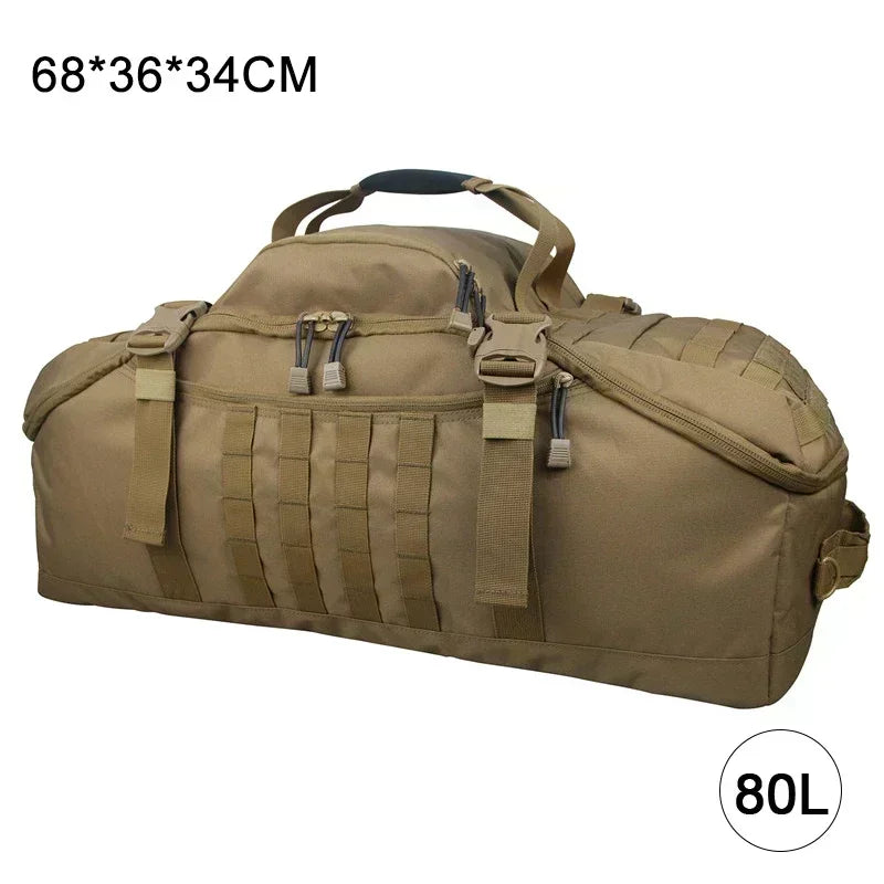 40L/60L/80L Large Capacity Waterproof Travel Bags - Men's Military Duffel Bag, Travel Tote, and Weekend Luggage