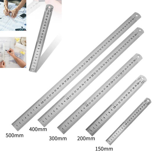 Stainless Steel Precision Ruler – Double-Sided Metric Measuring Tool (15cm–40cm)