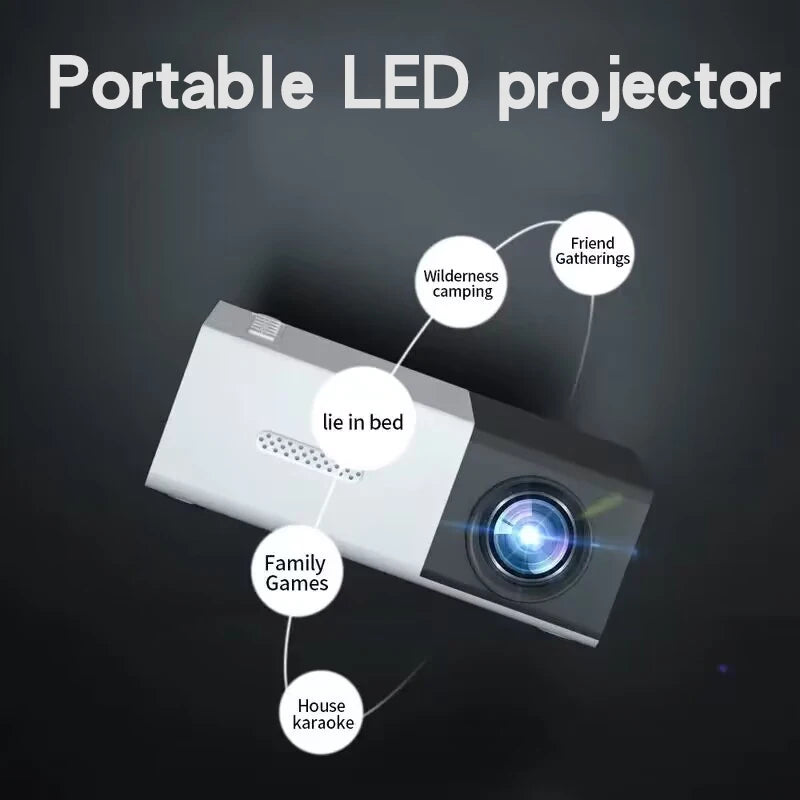 Mini LED Projector – Upgraded Version with 600 Lumens, 320x240P, HDMI-Compatible USB Audio for Home Media Playback