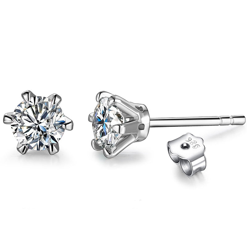 New Arrival 0.5 Carat Moissanite Gemstone Stud Earrings for Women: Elegant Solid 925 Sterling Silver D Color Solitaire Fine Jewelry