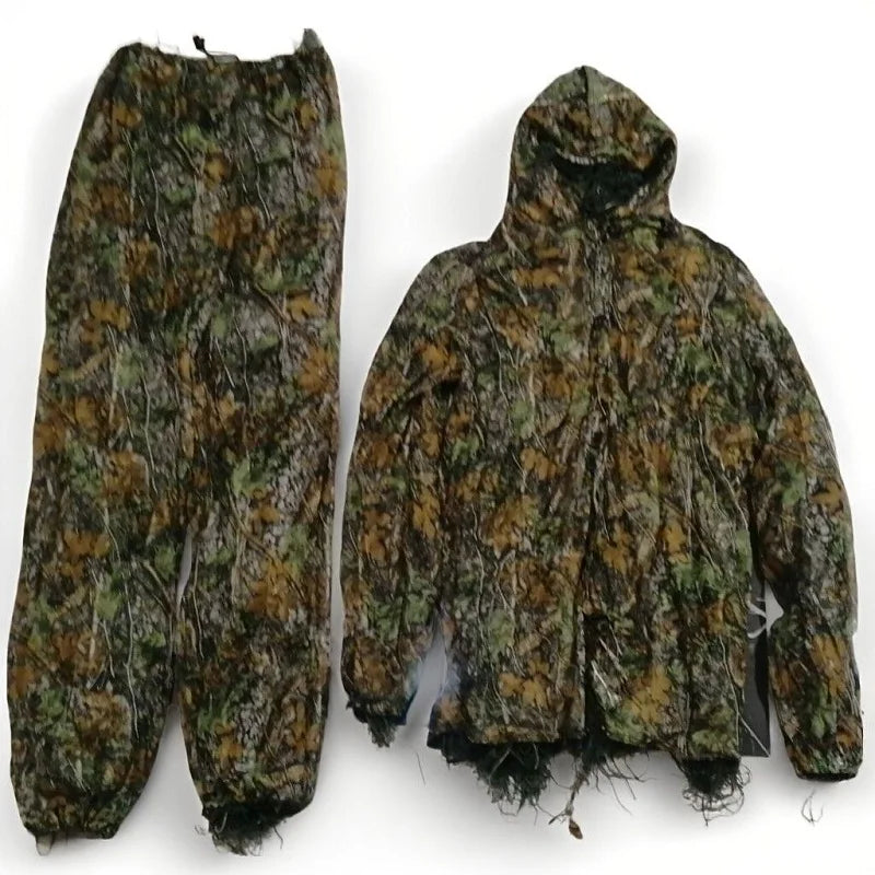 3D Leaf Ghillie Suit – Woodland Camouflage Hunting Outfit for Ultimate Concealment in the Wild