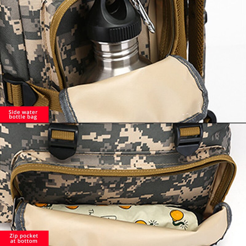 Large Capacity Camouflage Military Travel Backpack for Men: Ideal for Hiking and Waterproof for the Outdoor