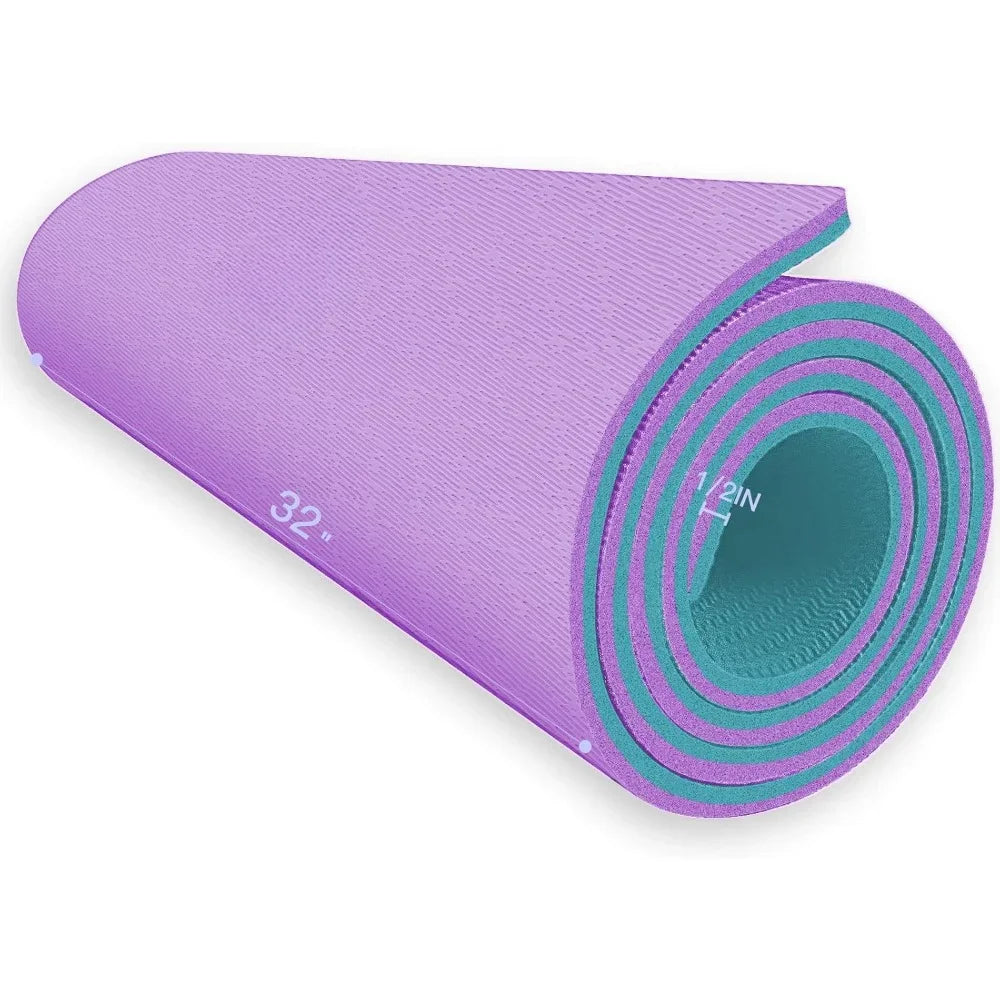 Extra Thick TPE Yoga Mat – 72"x 32" with 1/2 Inch Thickness, High Density Anti-Tear Design for Home Gym and Yoga Practice