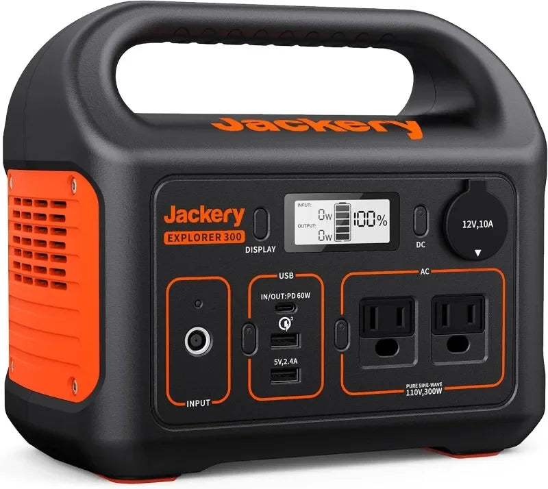 Jackery Portable Power Station Explorer 300 – 293Wh Backup Lithium Battery, Solar Generator (Solar Panel Optional), Compact & Efficient Power for Outdoors and Emergencies