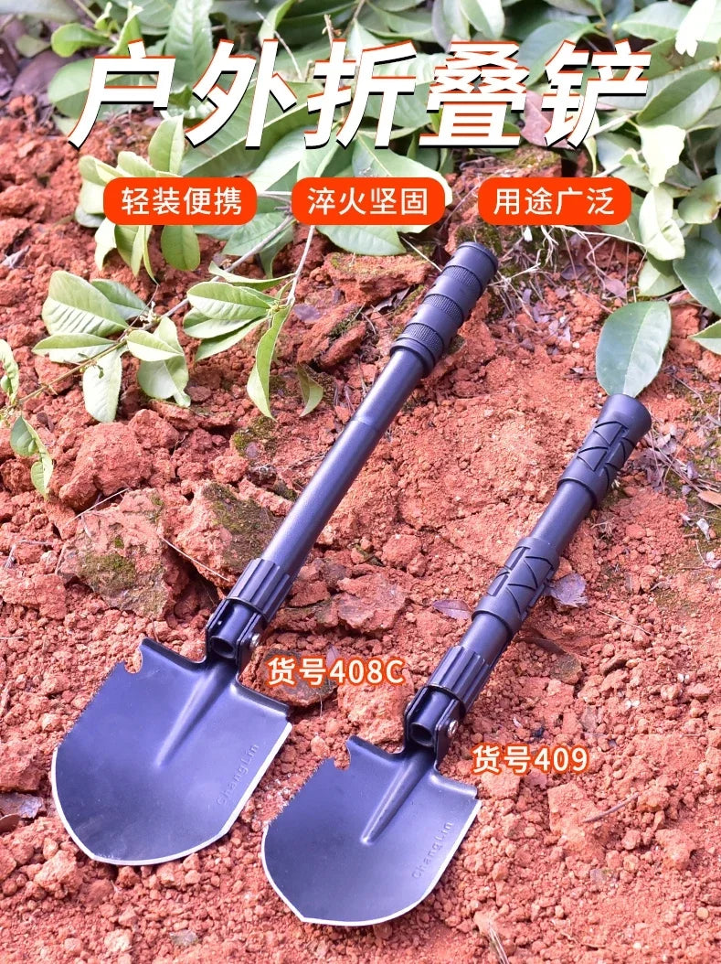 Heavy-Duty Folding Survival Shovel – All-Steel Multi-Tool for Camping, Cars & Emergencies