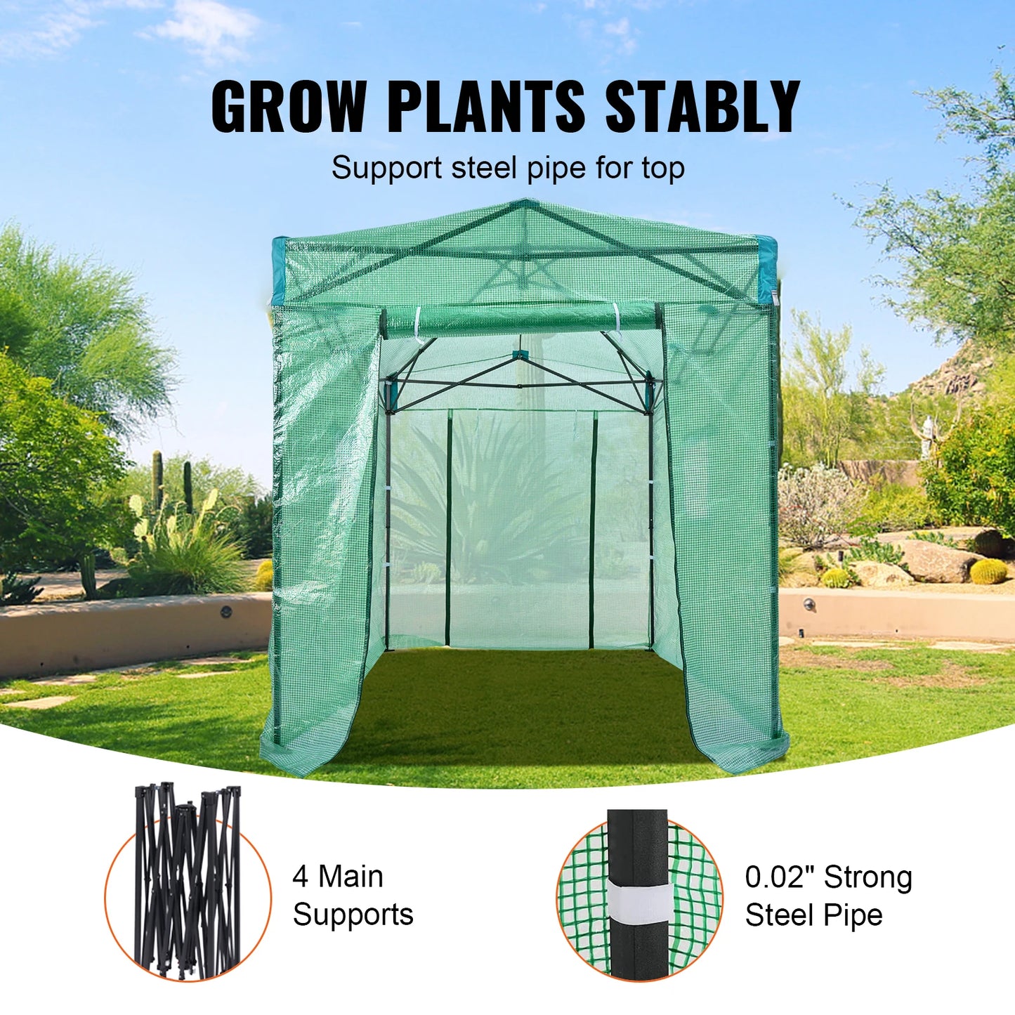 VEVOR Pop-Up Greenhouse: High-Strength PE Cover for Outdoor Garden Planting and Storage