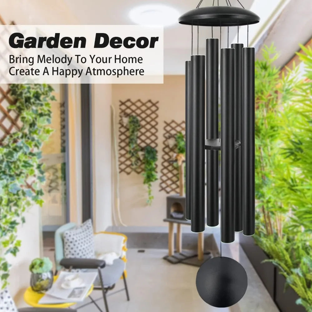 Elegant Outdoor Wind Chimes - Black Dreamcatcher Design for Patio, Balcony, and Garden Decor with Free Shipping!