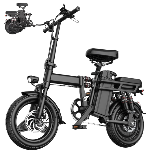 Folding Electric Bike for Adults – 500W Peak Motor, 14" Tires, 48V Battery (10Ah/15Ah/20Ah Options)