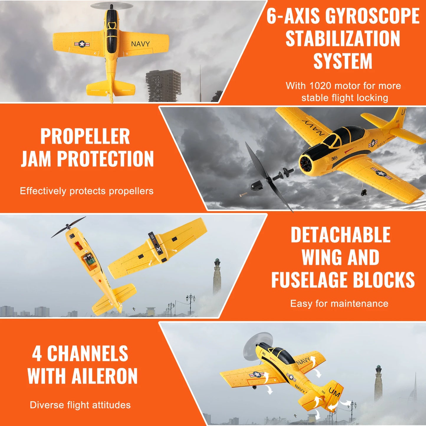 2.4G 4CH Remote Control Airplane – RC Glider with 6-Axis Gyro Stabilizer, Perfect for Kids and Beginners