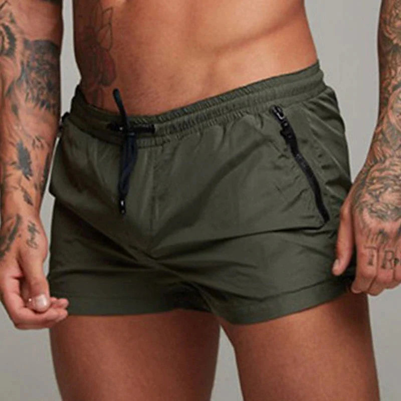Stay Cool & Ready: Quick-Dry Swim Trunks with Zipper Pockets for All-Day Comfort