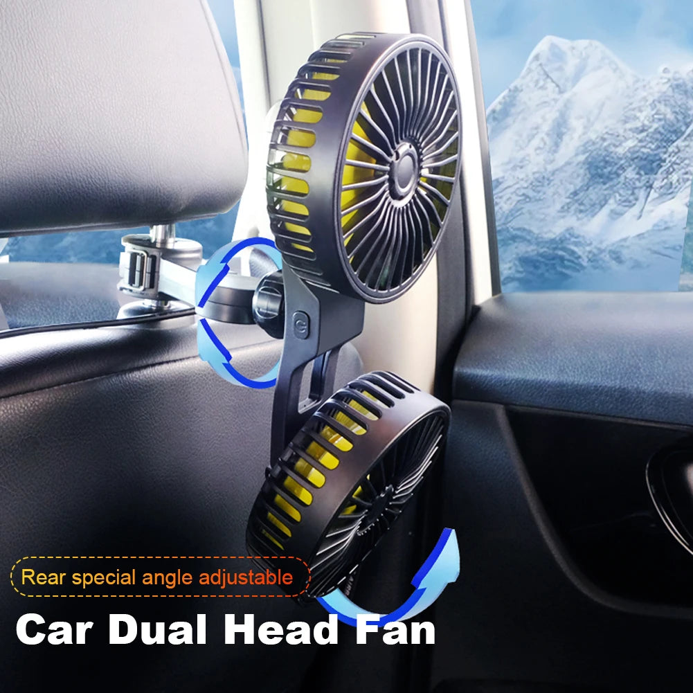 Beat the Heat: Adjustable USB Car Seat Fan with Dual Heads & Strong Wind Power