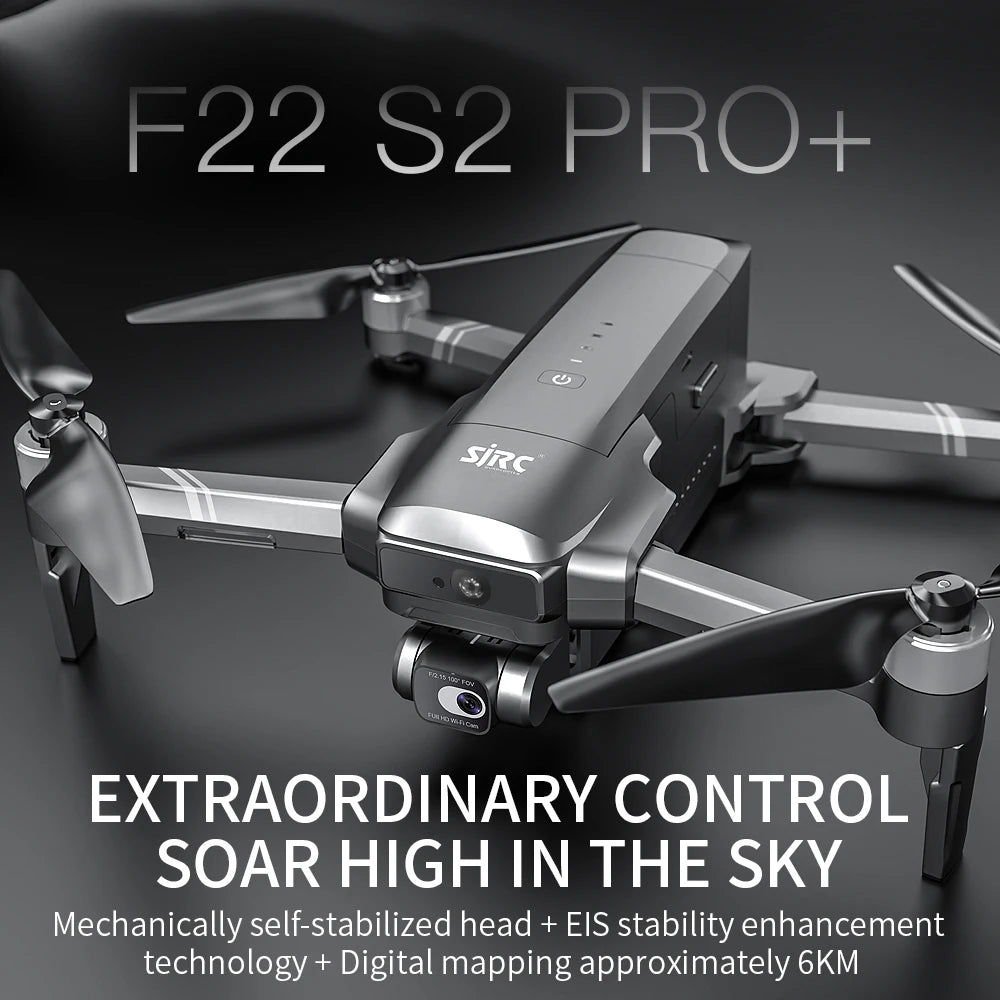 Experience Precision: SJRC F22 S2 PRO+ Drone with 4K EIS, GPS, 6KM Range, Obstacle Avoidance, and 40-Min Flight Time