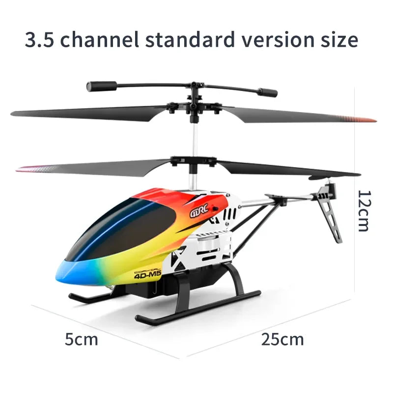 Enhanced M5 Remote Control Helicopter: Altitude Hold, 3.5 Channels, Gyro, LED Lights - Durable Airplane Drone Toy Gift