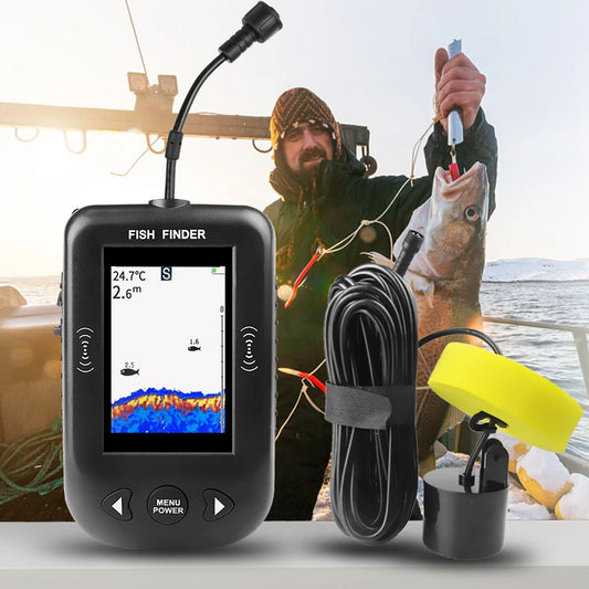 Erchang XF03 Portable Fish Finder – 100M Sonar Echo Sounder with 45° Detection & Alarm for Lake & Sea Fishing