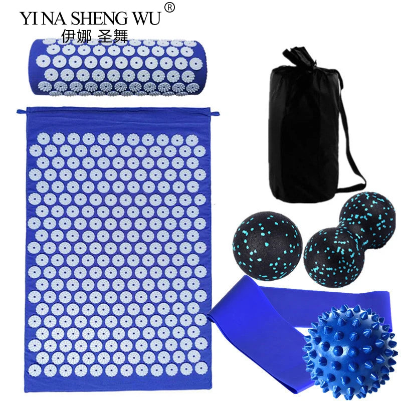 7-Piece Acupressure Mat & Pillow Set – Stress Relief, Back Pain Massage & Muscle Relaxation for Yoga and Recovery