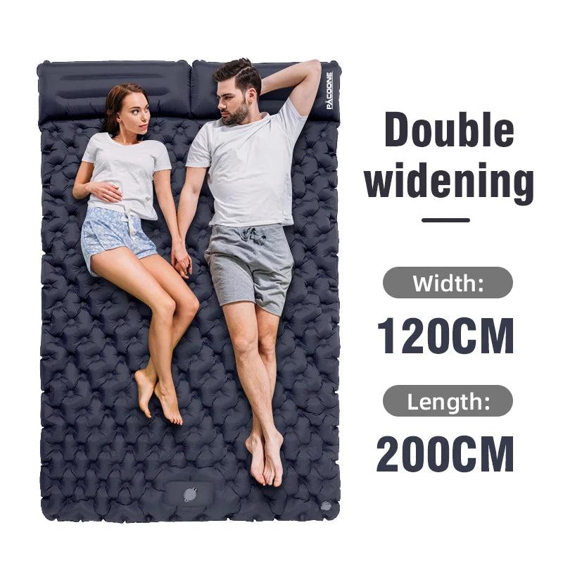 Sleep in Comfort: Extra-Wide Inflatable Camping Mat for Couples & Travelers