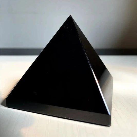 3–7cm Natural Obsidian Pyramid – Reiki Energy Healing Stone, Decorative Mineral Crystal for Home & Office