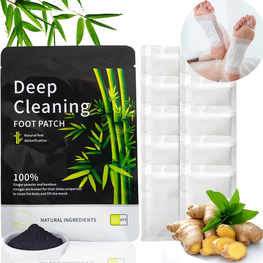 Natural Bamboo Vinegar & Ginger Detox Foot Patches – Relieve Stress, Improve Sleep, and Enhance Foot Care