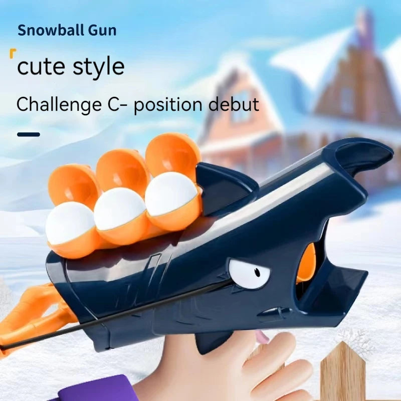 Shark Snowball Launcher Toy – Fun Snowball Gun and Clip for Kids' Outdoor Winter Adventures