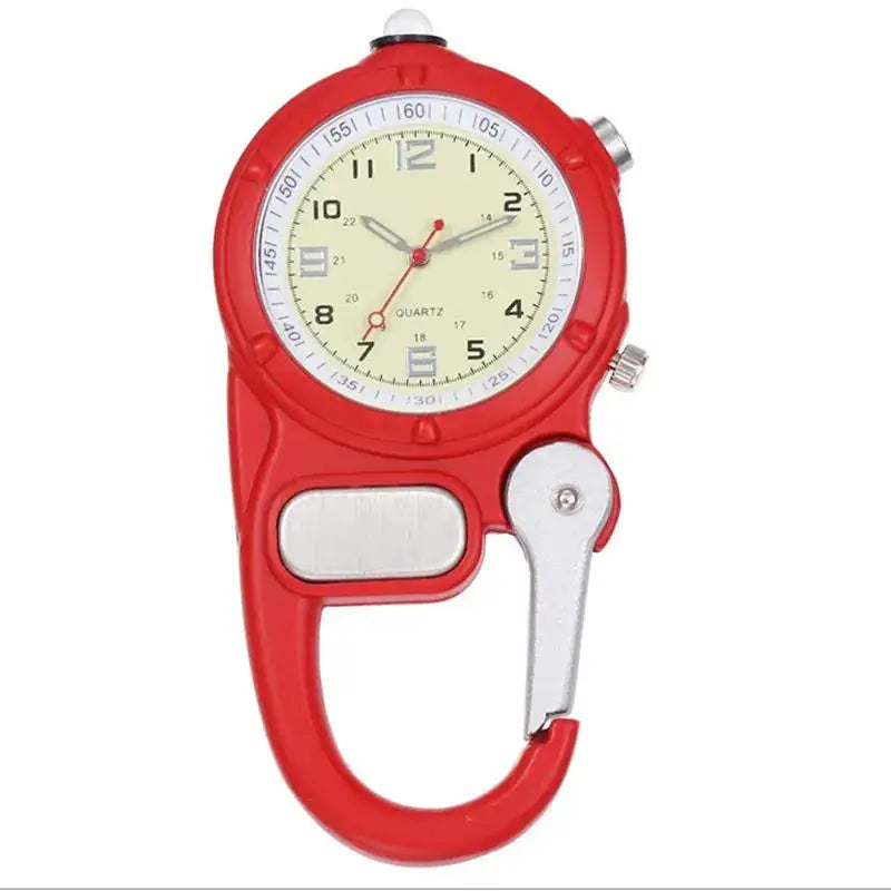 Carabiner Clip Watch with LED Light – Portable Outdoor Nurse Fob Watch for Climbing, Mountaineering & Sports