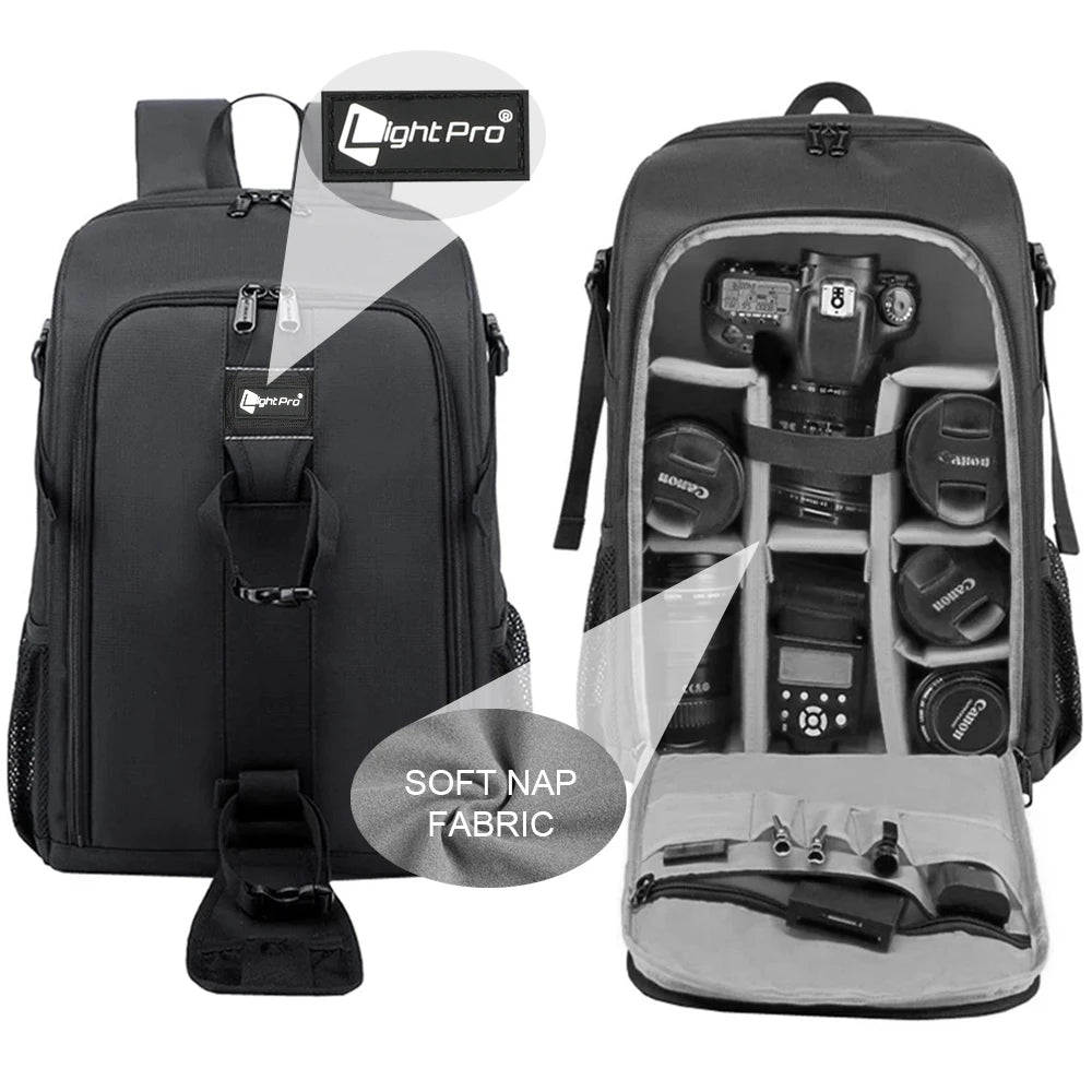 🎒 Large-Capacity Waterproof DSLR Camera Backpack with Tripod Holder & Rain Cover – For Canon, Nikon, Sony, Pentax & More