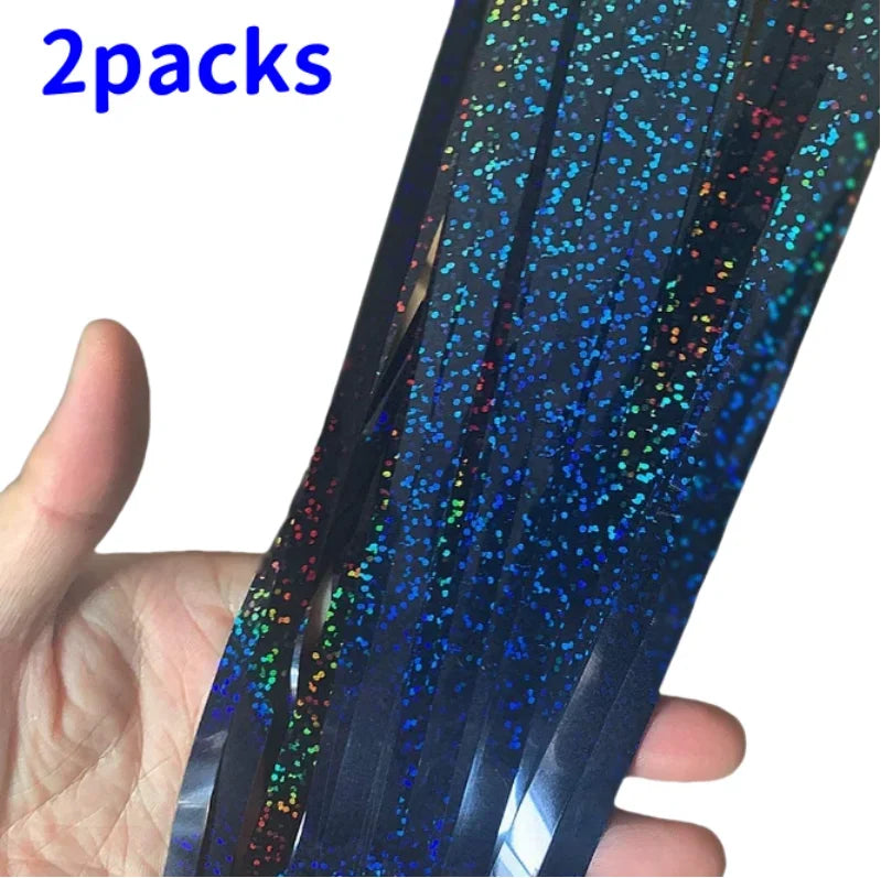 2-Pack Metallic Tinsel Fringe Curtains – 2x1M Glitter Party Backdrops for Birthday, Wedding, Bachelorette & Event Decor
