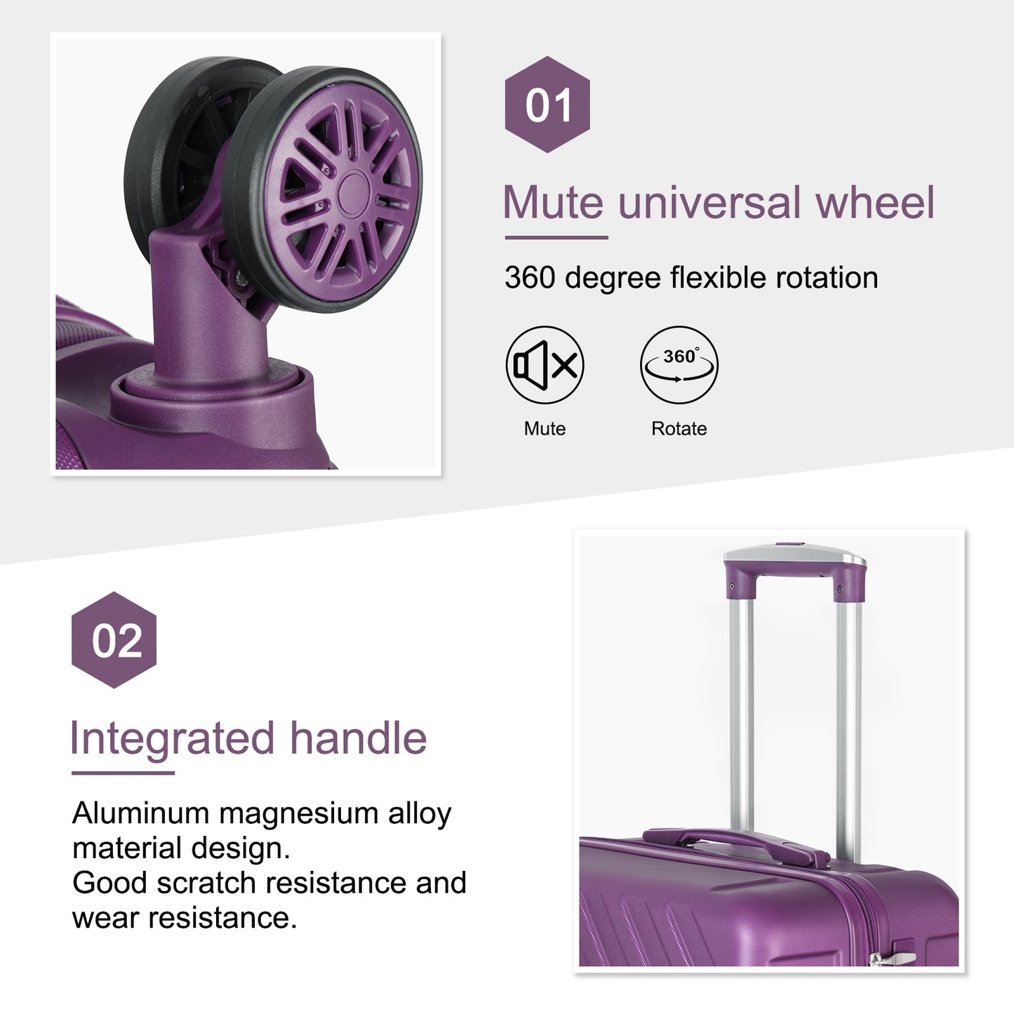 Travel in Style: 5-Piece Luggage Set with Cosmetic Suitcase, Portable Boarding Luggage, and 360-Degree Spinner Wheels