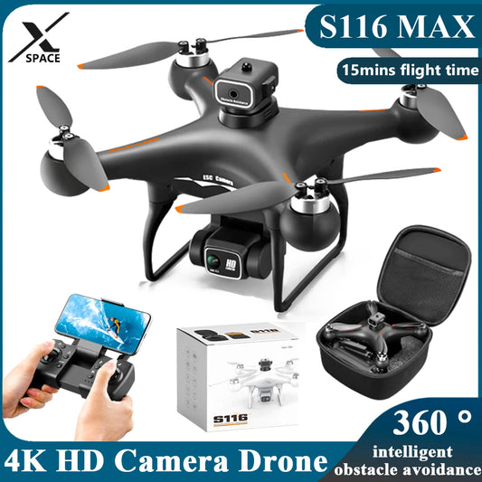 8K GPS Professional Drone with Dual 4K Cameras | S116 Max Brushless Motor, Obstacle Avoidance, & Long-Life Battery