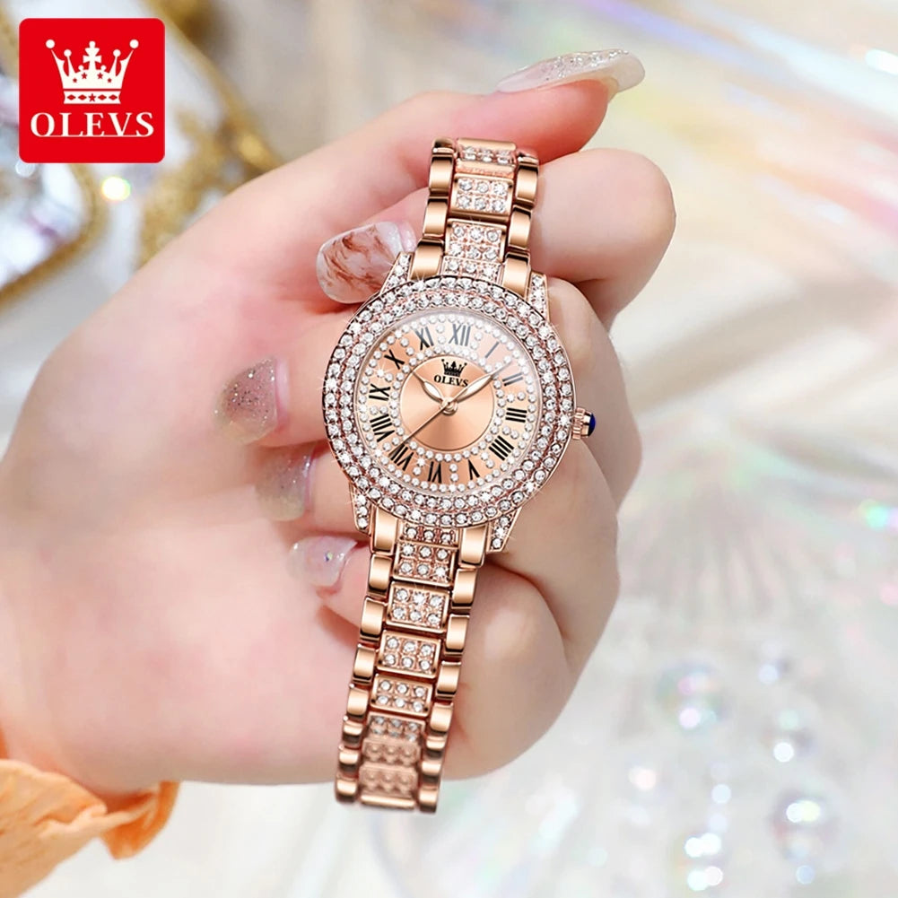 Original Diamond Women's Watch: Elegant Stainless Steel Waterproof Quartz Wristwatch for Luxury Ladies