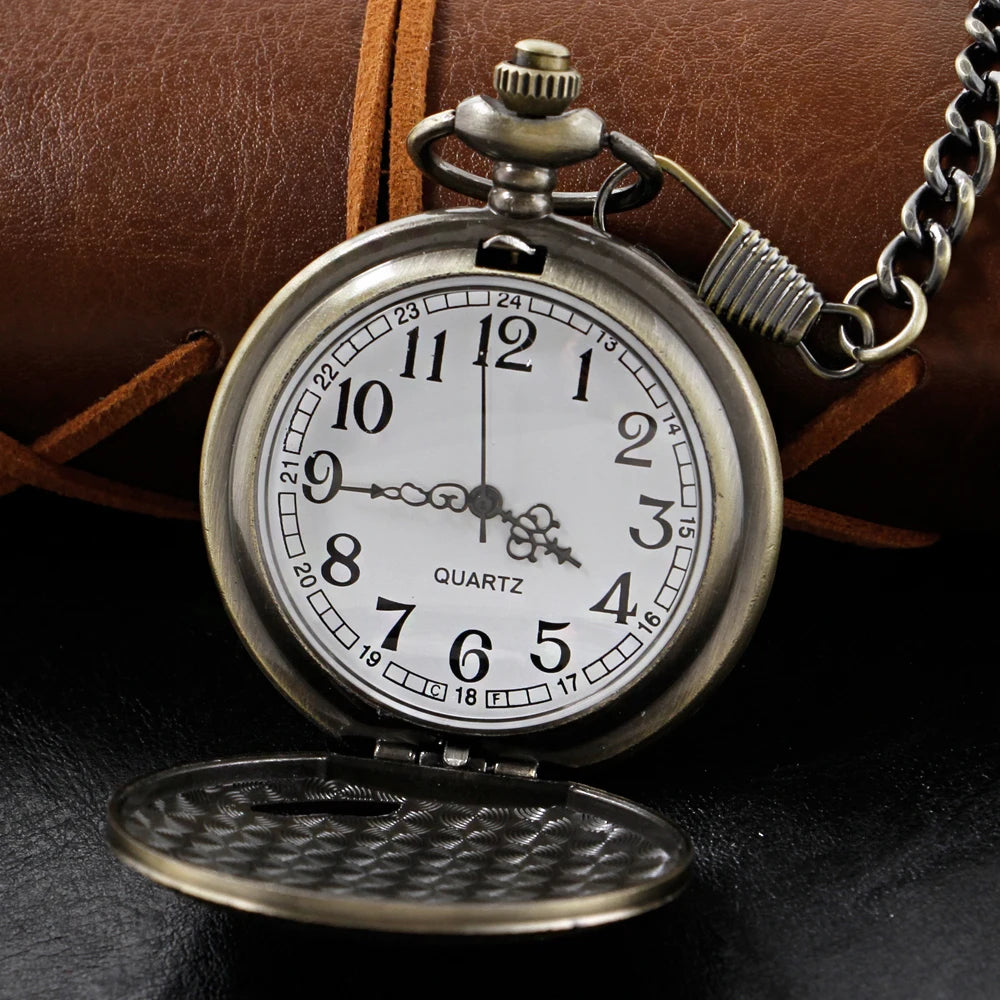 Steampunk Power Quartz Pocket Watch – Retro Fashion Necklace Pendant Clock for Men & Women, Holiday or Train Commemorative Gift