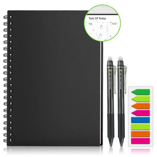 A4 Reusable Erasable Smart Notebook: Includes Pen, Cloth, Microwave Heating, and Waterproof Notepad for Office or School