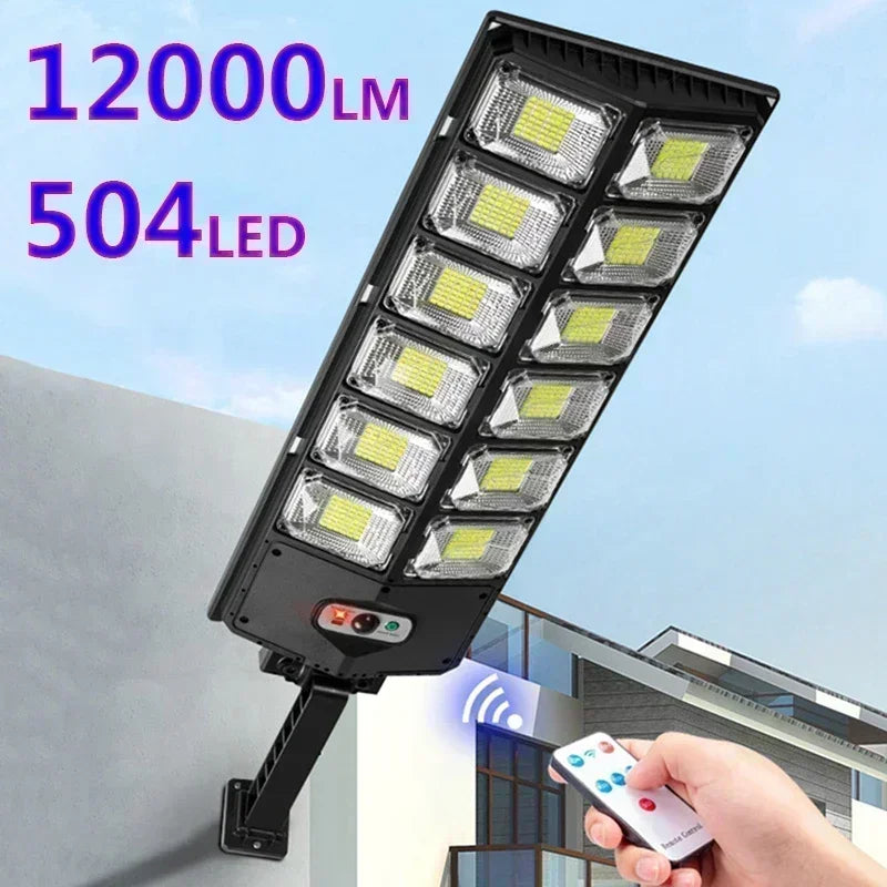 Powerful Outdoor Solar Lights with 4/6/8/10/12 Heads - 504 LED Garden Lamp, Waterproof Motion Sensor Street Light