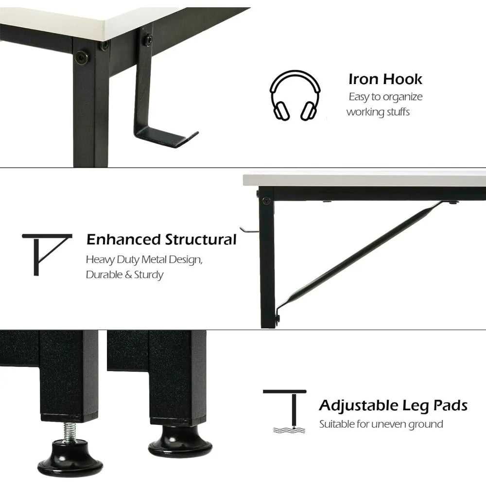 Small White Computer Desk: 31-Inch Modern Writing Table for Home Office and Small Spaces, Ideal for Student Study and Laptop Use