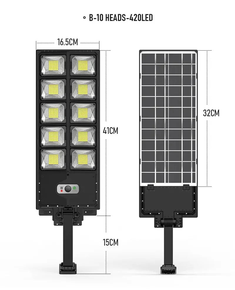 Powerful Outdoor Solar Lights with 4/6/8/10/12 Heads - 504 LED Garden Lamp, Waterproof Motion Sensor Street Light