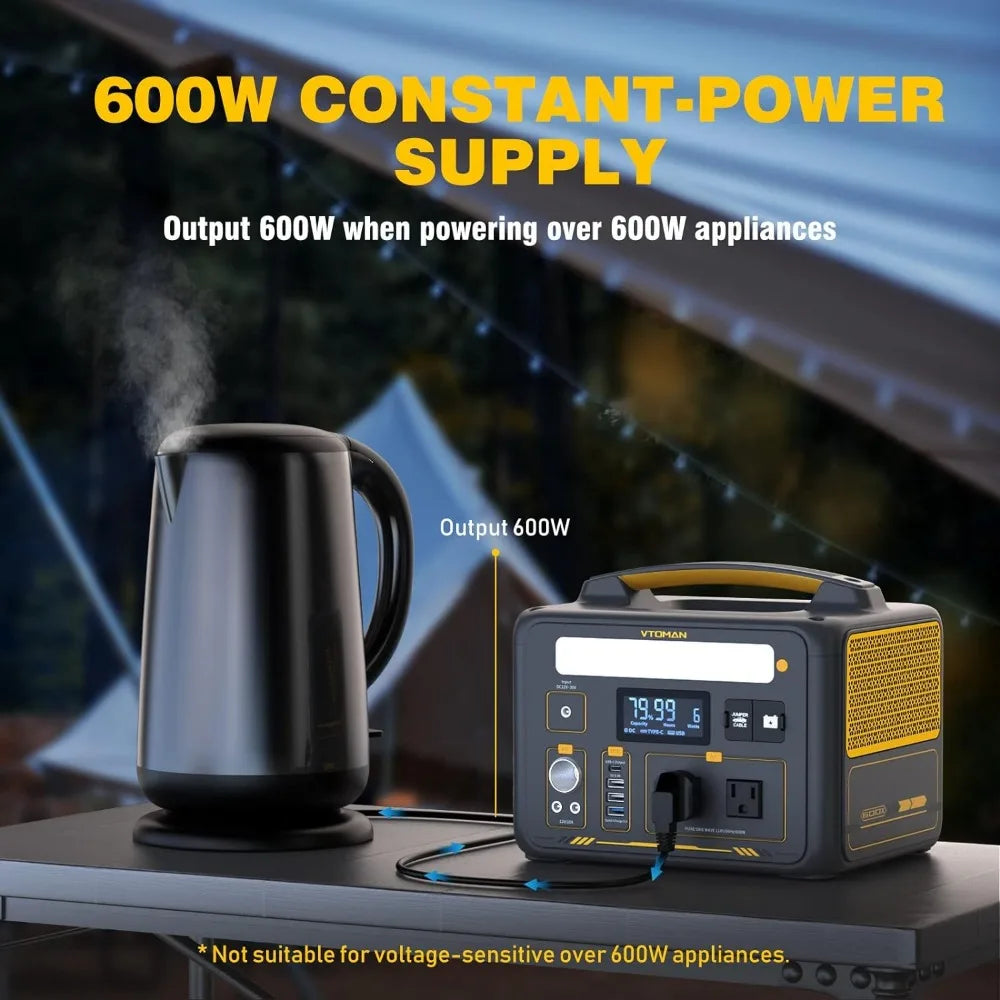 Power On-the-Go: 600W Portable Power Station with LFP Battery – Dual 600W AC Outlets, USB Ports & DC Outputs