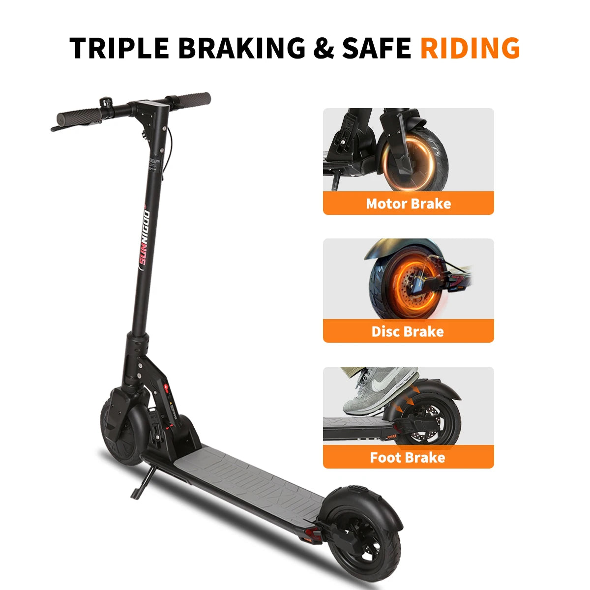 Lightweight 36V Electric Scooter – 15.5mph, 21-Mile Range, Foldable and Anti-Skid