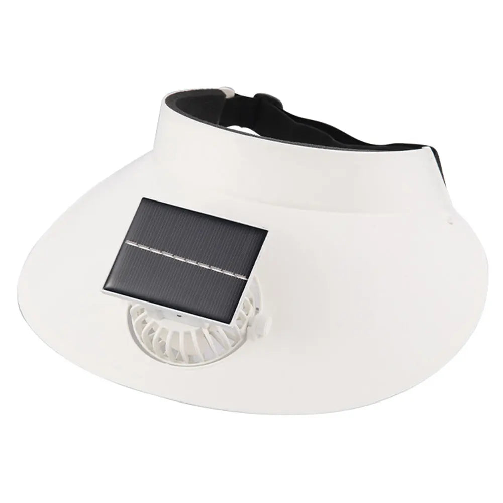Sun Visor Hat with Cooling Fan – Breathable Open-Top Cap for Summer, Beach & Outdoor Sun Protection