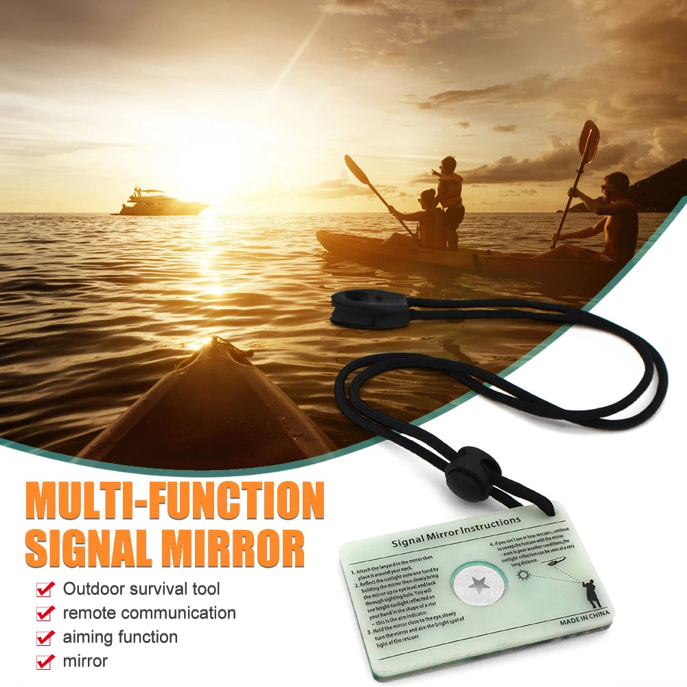 Multifunction Signal Mirror – Emergency Survival Tool for Hiking, Travel, Marine & Kayak Use