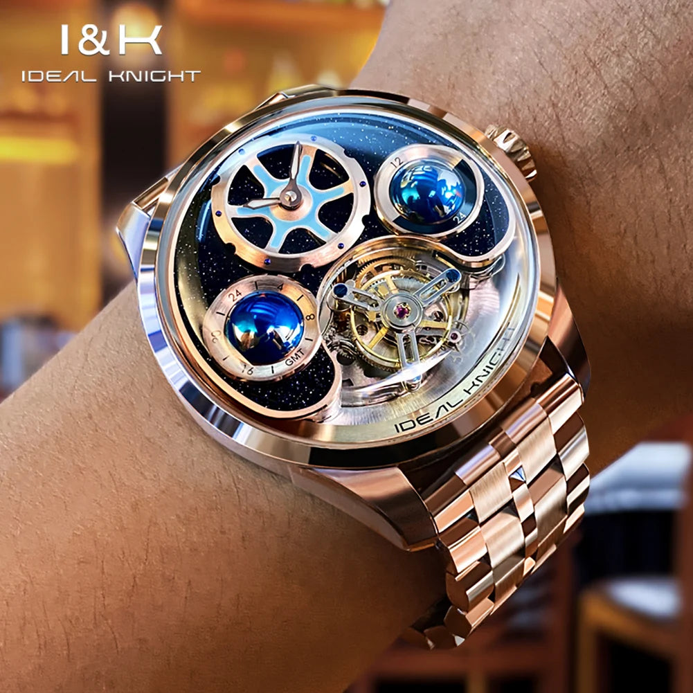 Tourbillon Watch for Men: Top Brand, Hollow Flywheel, Deep Waterproof, Luminous Hands