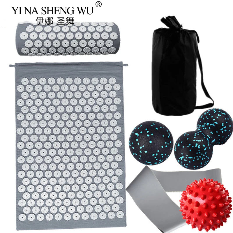 7-Piece Acupressure Mat & Pillow Set – Stress Relief, Back Pain Massage & Muscle Relaxation for Yoga and Recovery