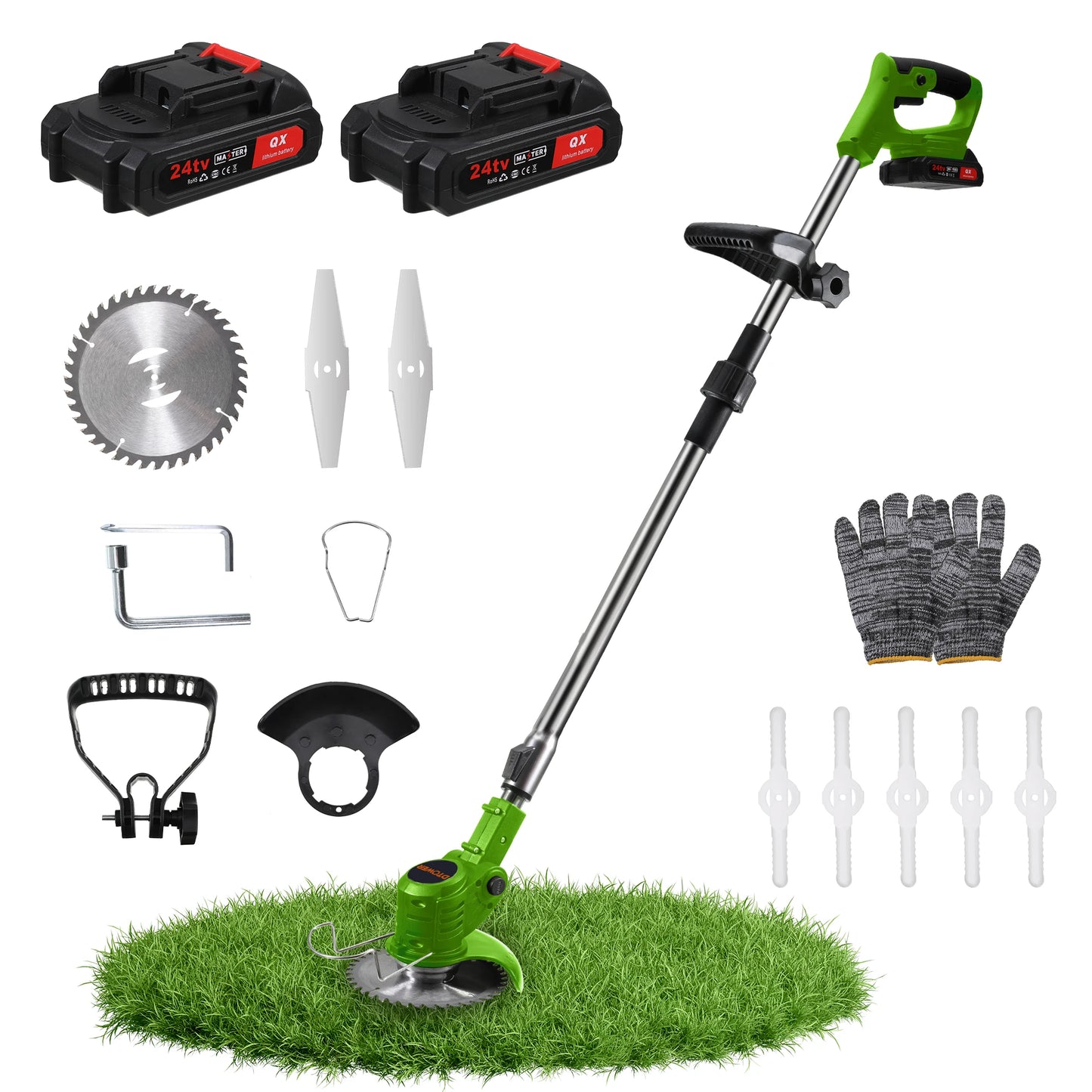 🌿 Cordless Electric Grass Trimmer & Brush Cutter (US Plug)
Lightweight • Multi-Blade • Dual Battery Power